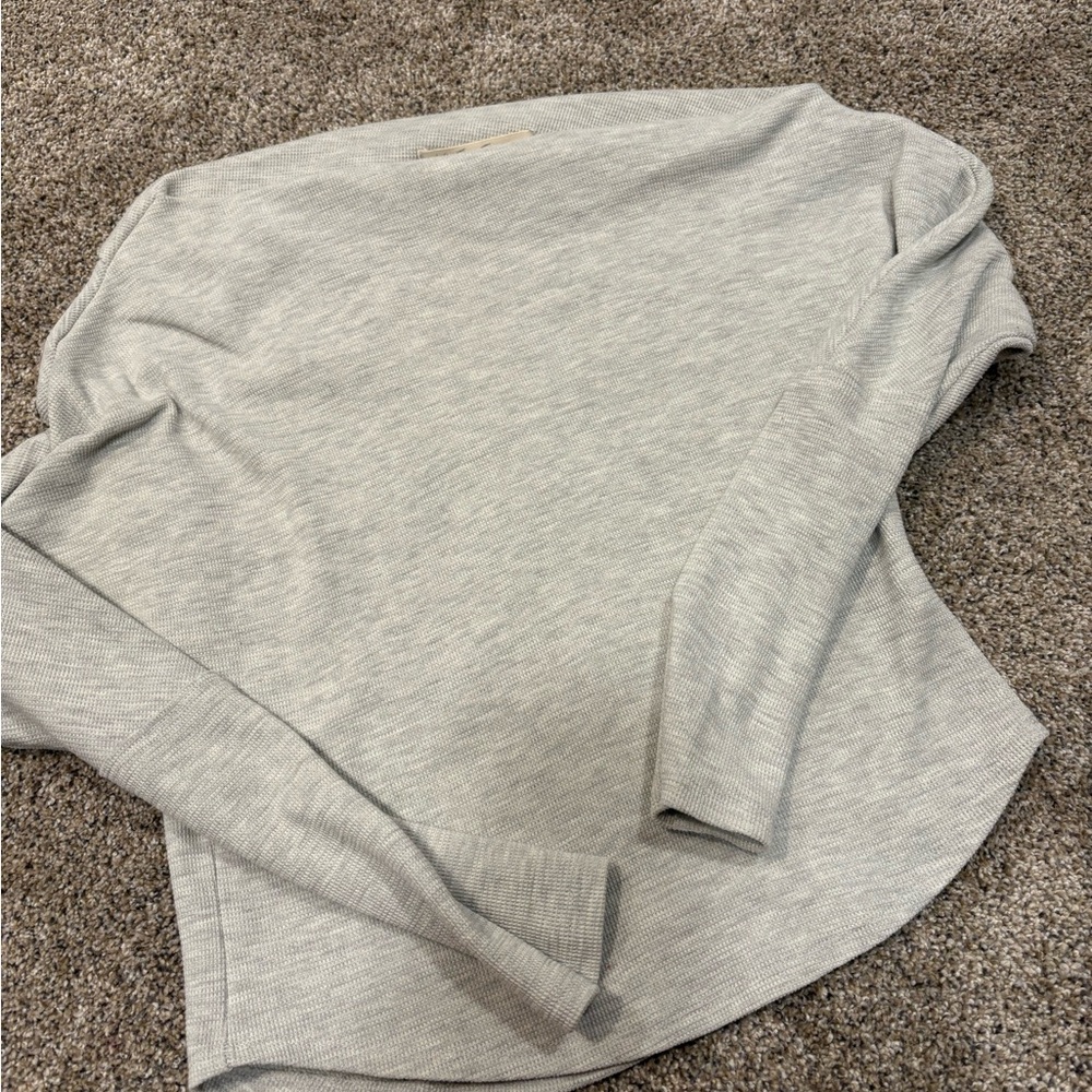 WE THE FREE Gigi Off the Shoulder Ribbed Top gray medium - Picture 2 of 4